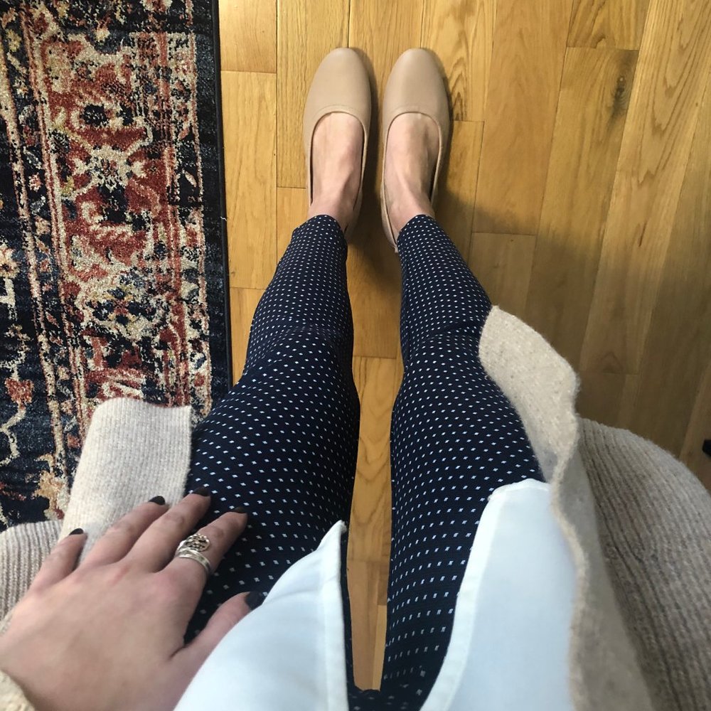 NWT Loft Blue & White Polka Dot Legging Work Pant
